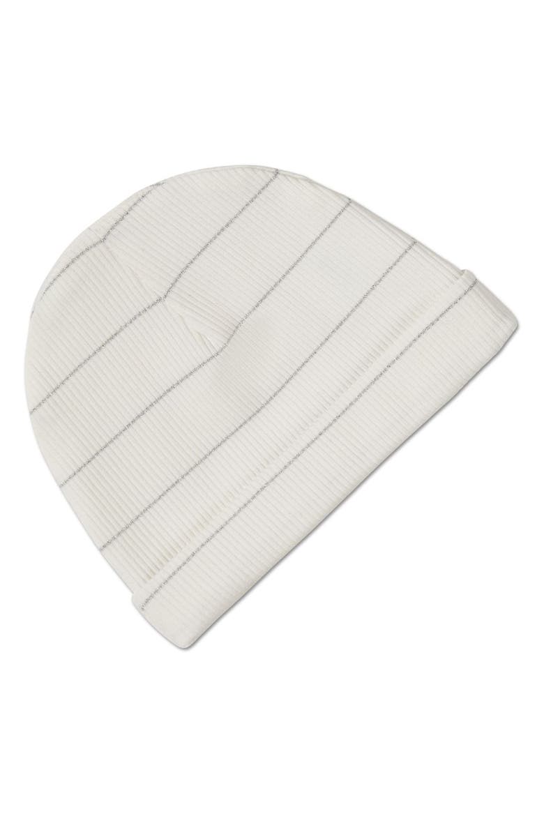 3 Piece Unisex Baby Ribbed Shimmer Stripe Footie Set, Alternate, color, White