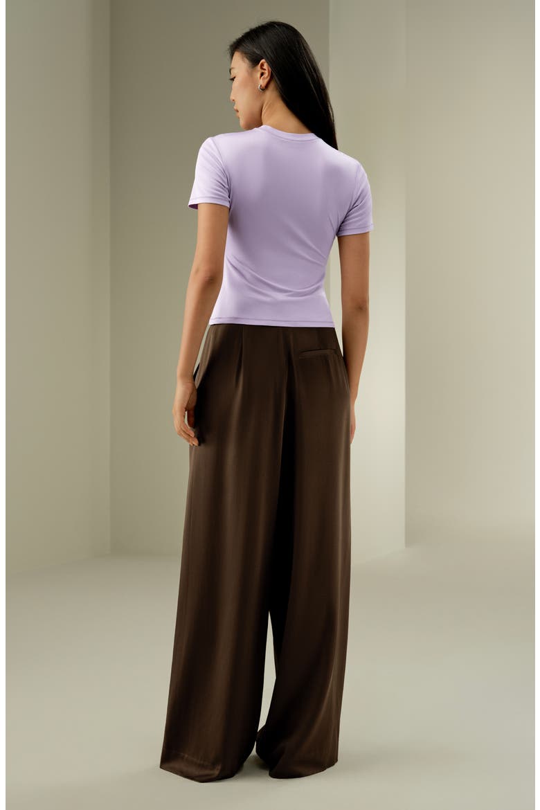 Women's Silk Jersey Slim Fitted Tee, Alternate, color, Lilac