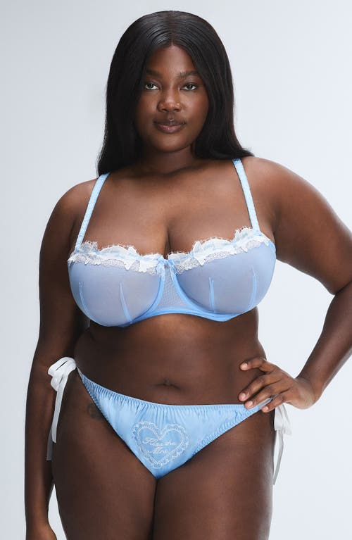 Savage X Fenty Flirty Wordy 2-pack Bridal Bikinis In Blue/white