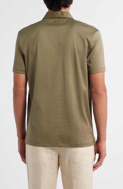 Aurélien Aur1 Solid Cotton Polo In Green