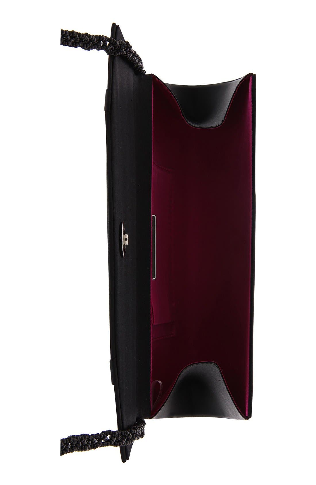 Nina Avis Pleated Classic Clutch, Alternate, color, Black Noble Satin