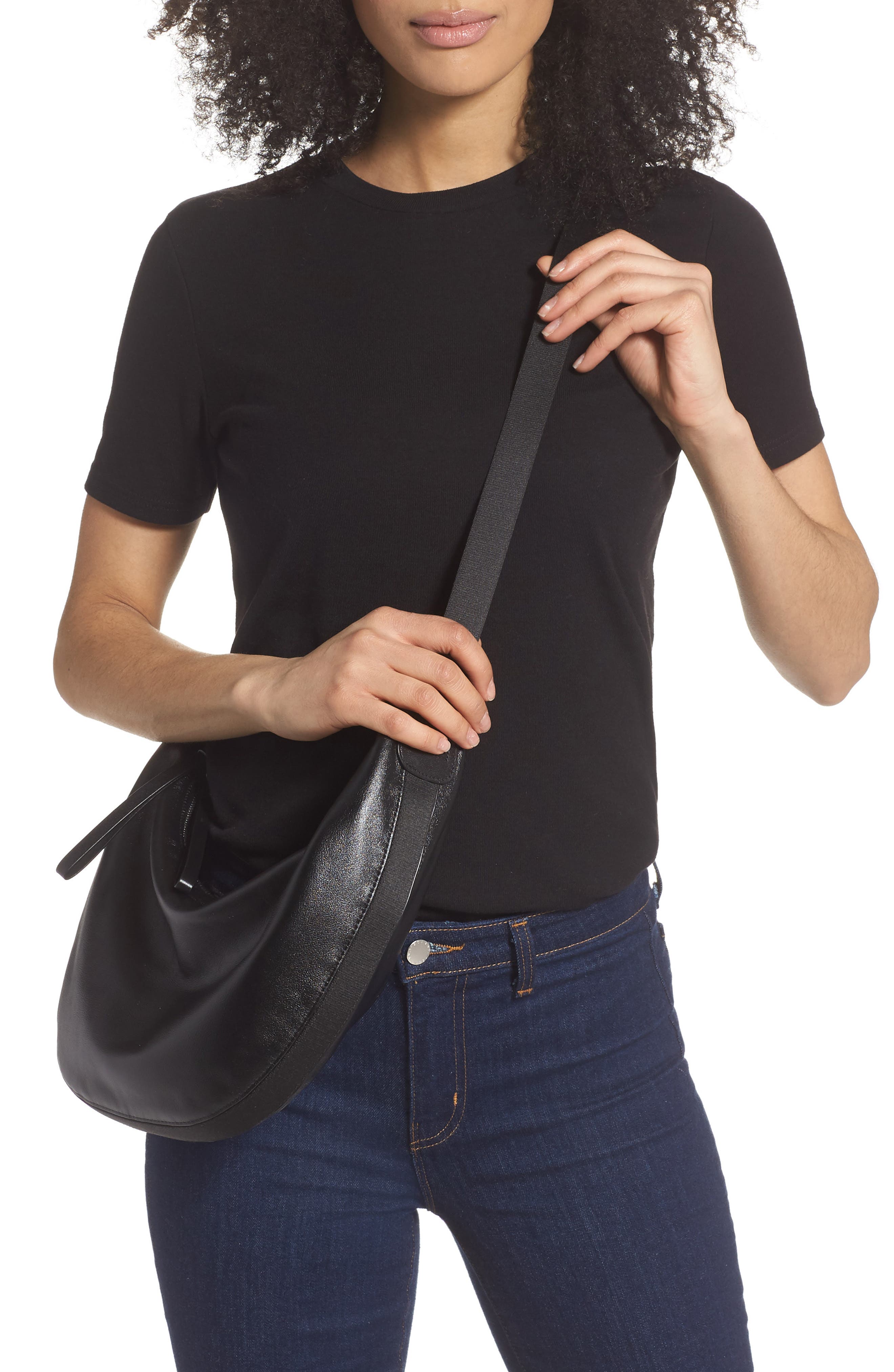 rag & bone Riser Leather Crossbody Hobo, Alternate, color, 