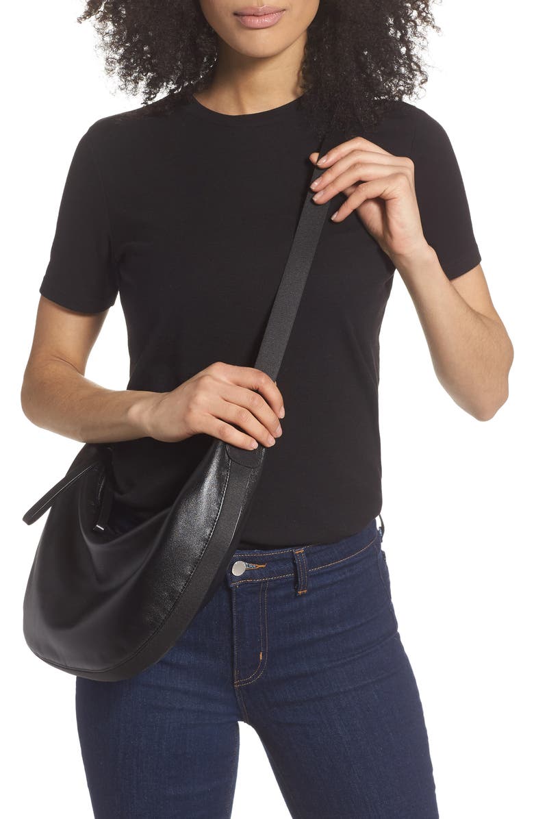 rag & bone Riser Leather Crossbody Hobo, Alternate, color,