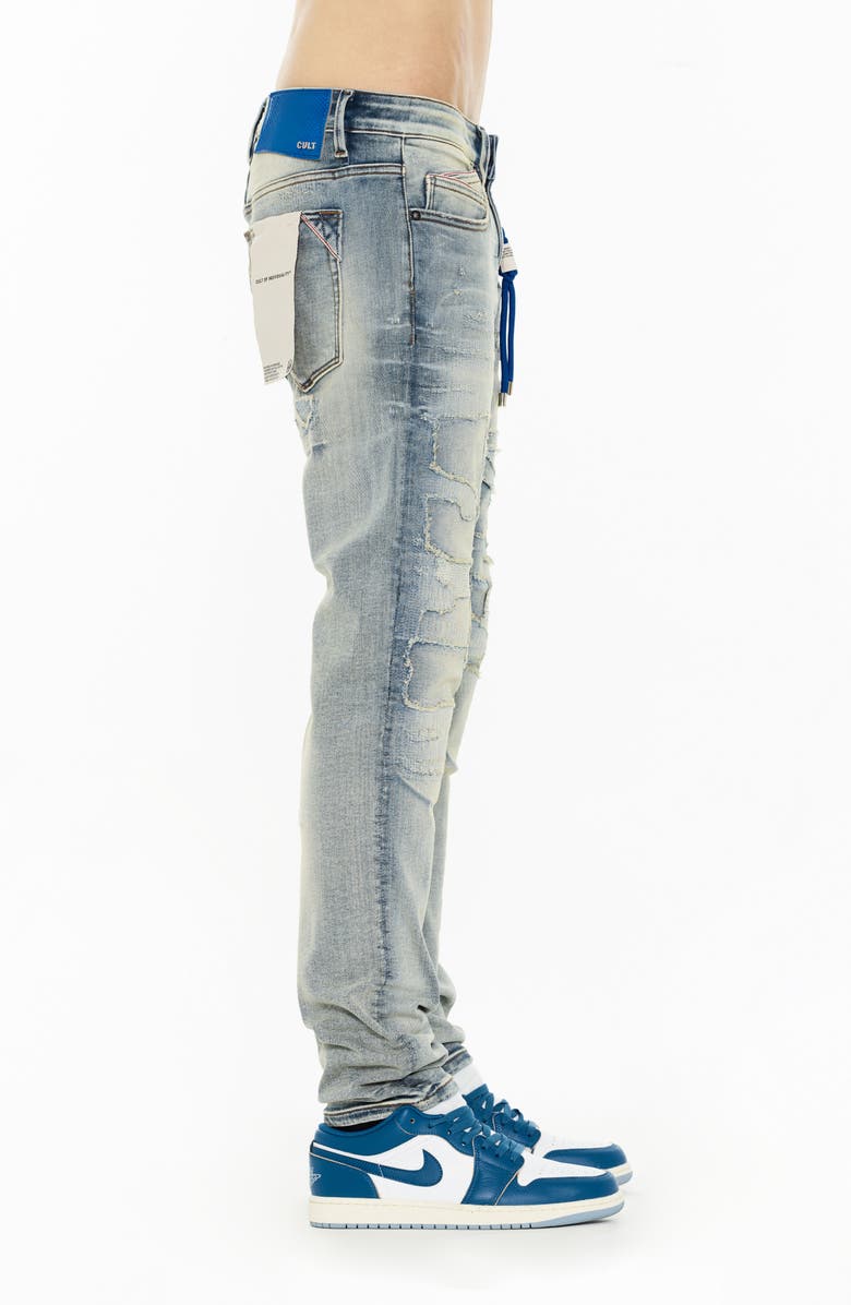 Cult of Individuality Rocker Rip & Repair Slim Fit Straight Leg Jeans, Alternate, color,