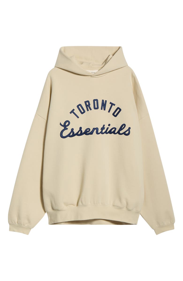 Fear of God Essentials x MLB Blue Jays Sport Cotton Blend Graphic Hoodie, Main, color, Oat