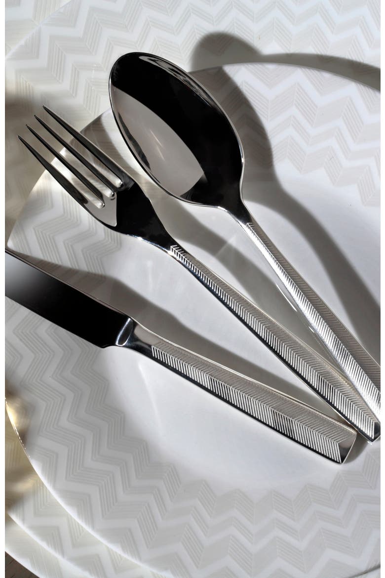 Table Forks ZIG ZAG Set of 6  Steel L 8", Alternate, color, Silver