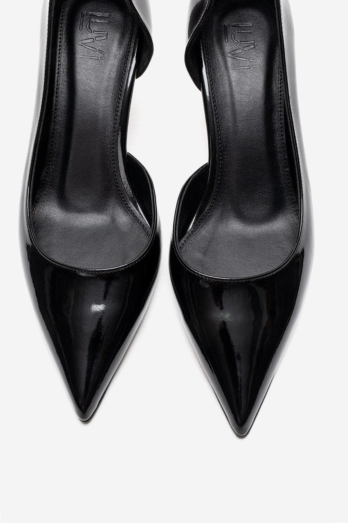Arel Pointed Toe Pump, Alternate, color, Black Patent