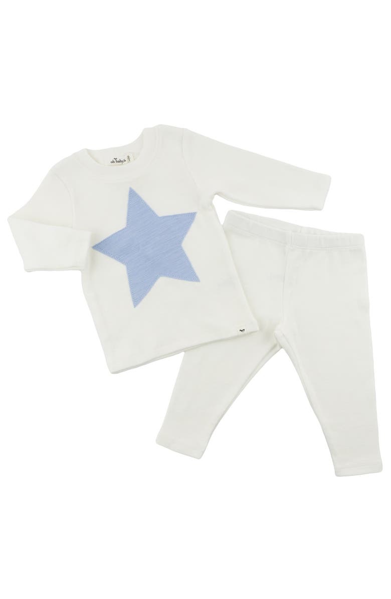oh baby! Star Fog Slub Two Piece Set, Alternate, color, Cream