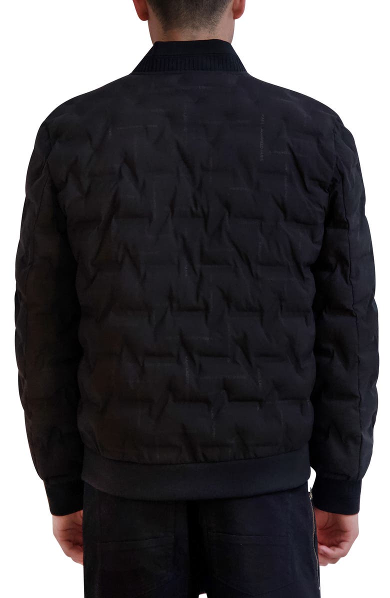 KARL LAGERFELD PARIS Heat Sealed Quilted Bomber Jacket, Alternate, color, Black