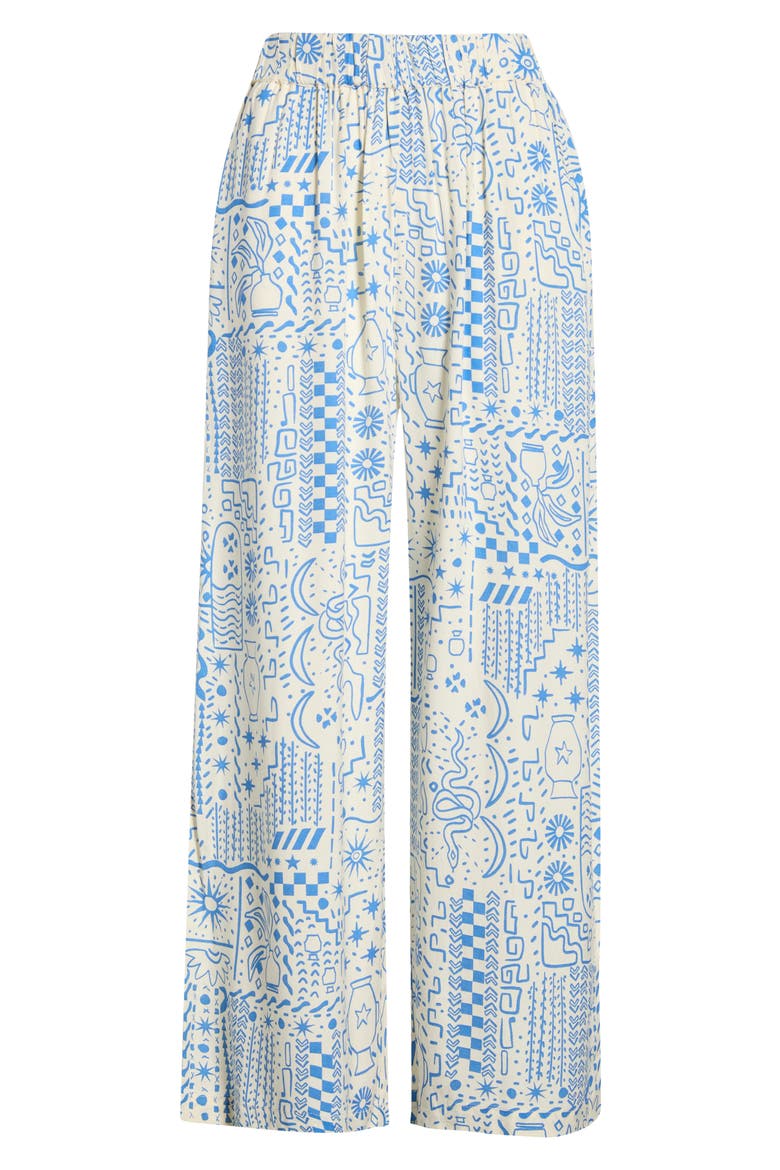 Follow Me Print Wide Leg Pants, Alternate, color, WHITE CAP
