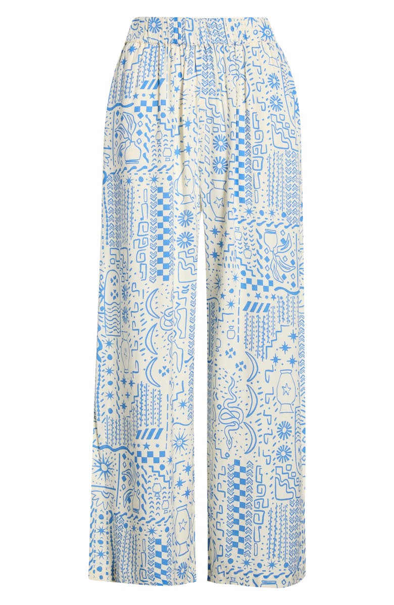 Billabong Follow Me Print Wide Leg Pants, Alternate, color, White Cap