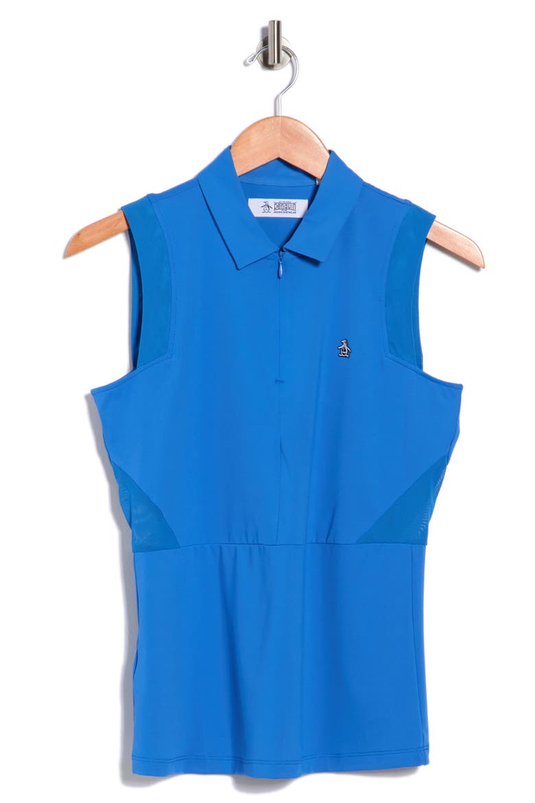 Sleeveless Zip Polo, Alternate, color, NEBULAS BLUE