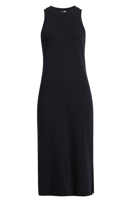 Nordstrom Stretch Cotton Ribbed Tank Dress In Black