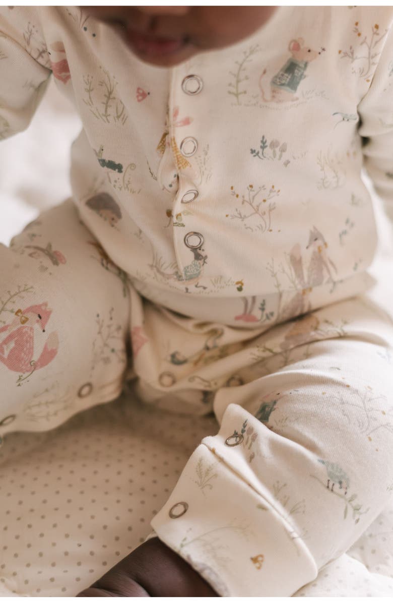 Pehr Patch Pocket Organic Cotton Romper, Alternate, color, Forest Fable