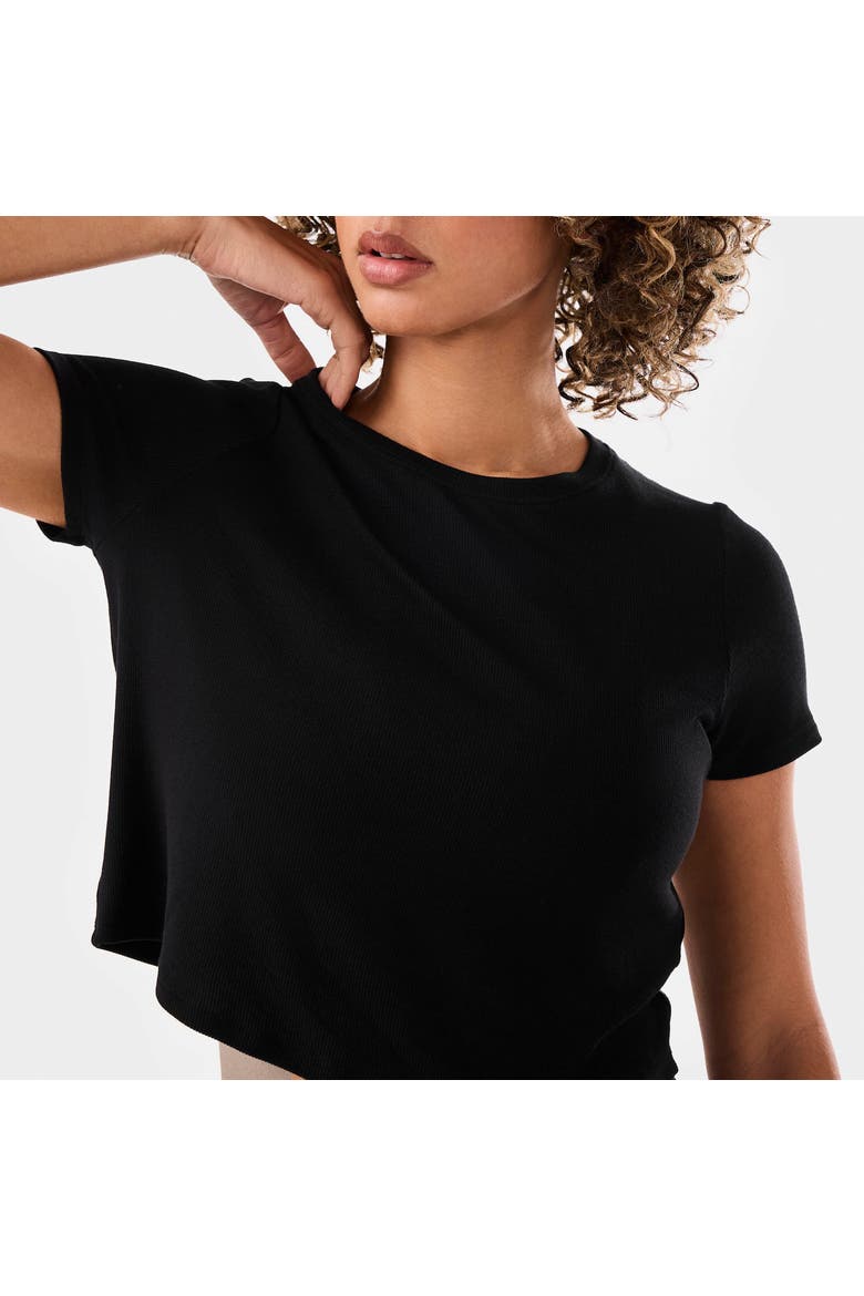 Ribbed Tee, Alternate, color, EBONY