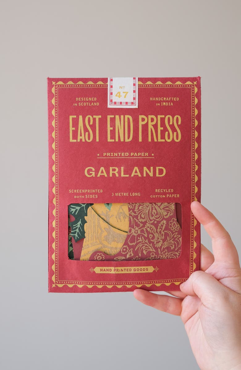 East End Press Chirstmas Sewn Paper Garland, Alternate, color, Mixed