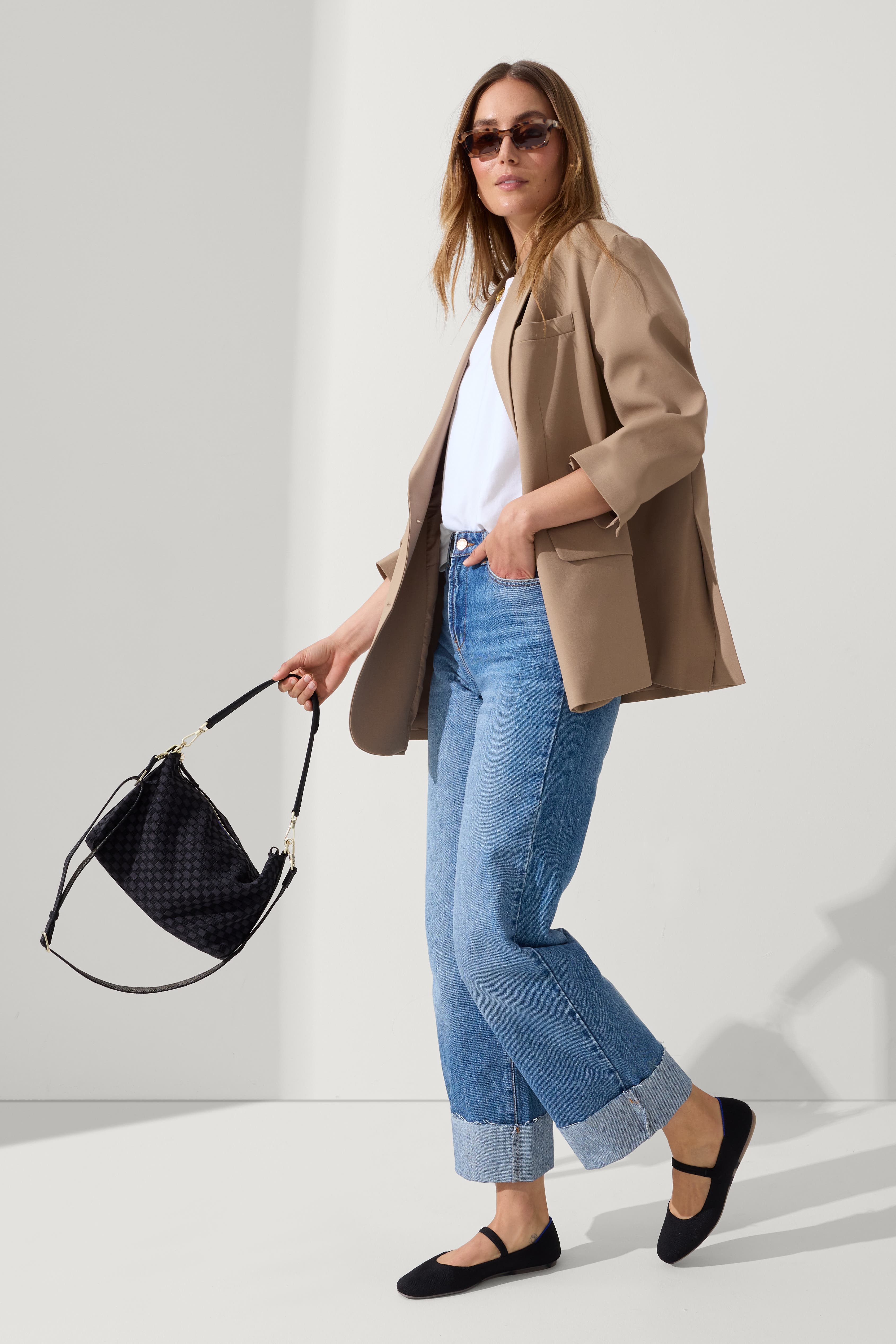 Rothy's The Daily Crossbody, Alternate, color, Black Sand