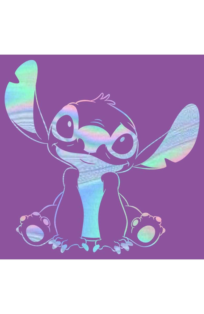 Lilo & Stitch Girl's Lilo & Stitch Holographic Stitch  Graphic T-Shirt, Alternate, color, Purple Berry