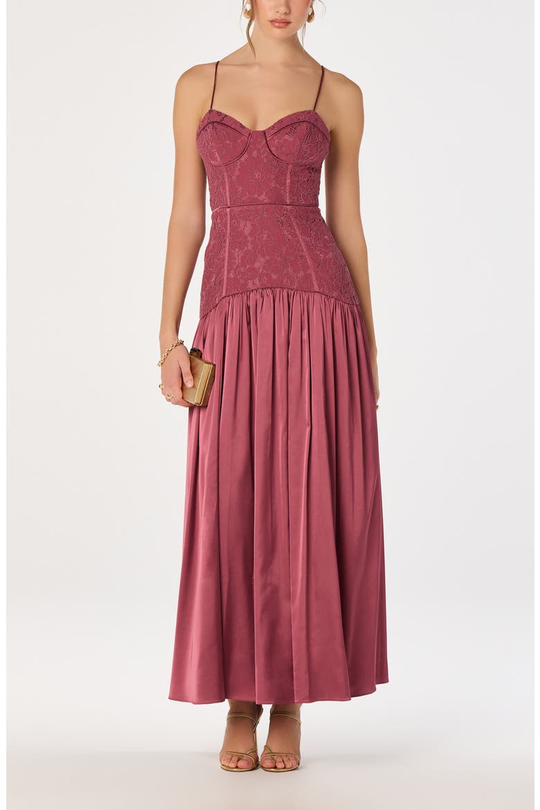 Kaylani Lace Bodice Maxi Dress, Main, color, MAUVE