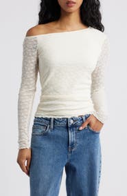 BP. One-Shoulder Lace Top