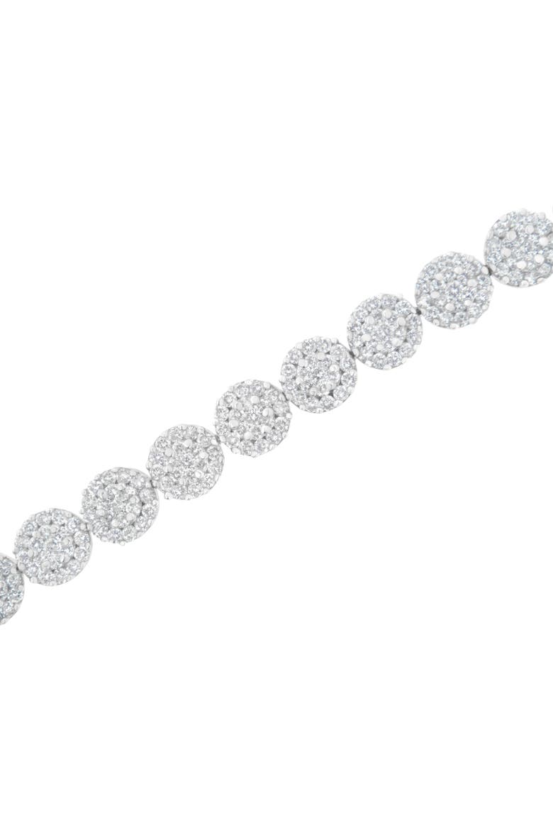 14K White Gold 3-3/4 Cttw Diamond Cluster Links Tennis Bracelet, Alternate, color, White