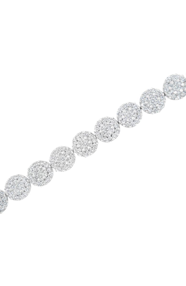 Haus of Brilliance 14K White Gold 3-3/4 Cttw Diamond Cluster Links Tennis Bracelet, Alternate, color, White
