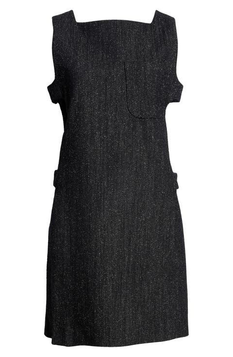 Cutout Denim Tweed Minidress