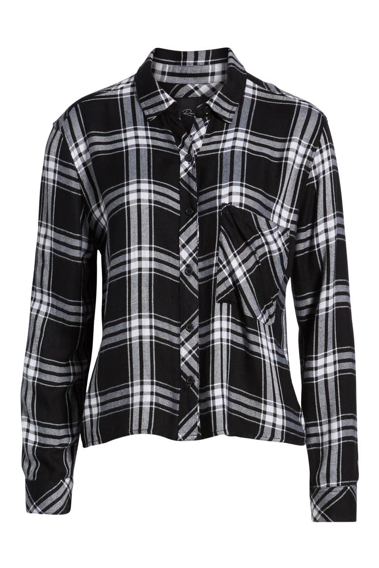 Dylan Plaid Shirt, Alternate, color, ONYX IVORY