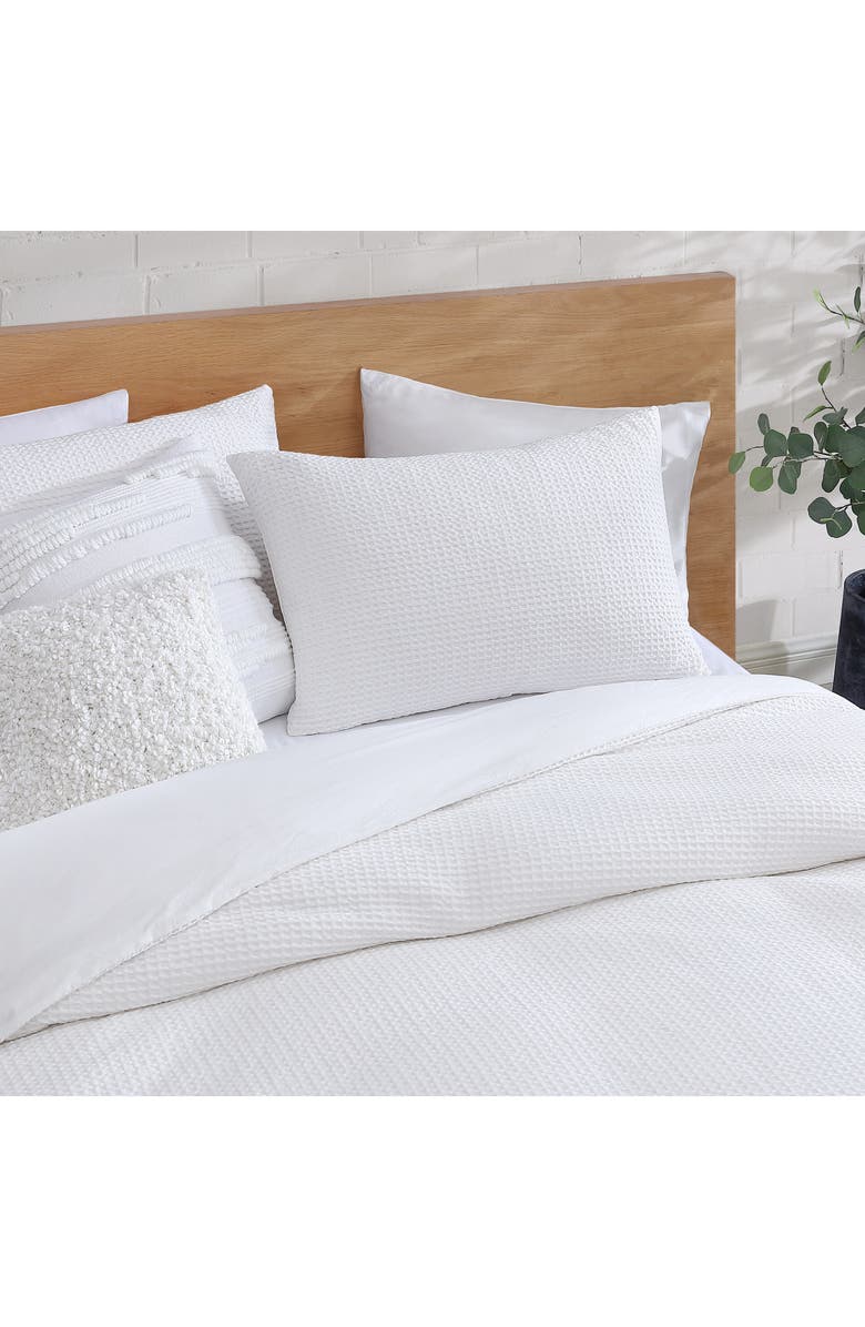 DKNY Modern Waffle Cotton Comforter & Sham Set, Alternate, color, White