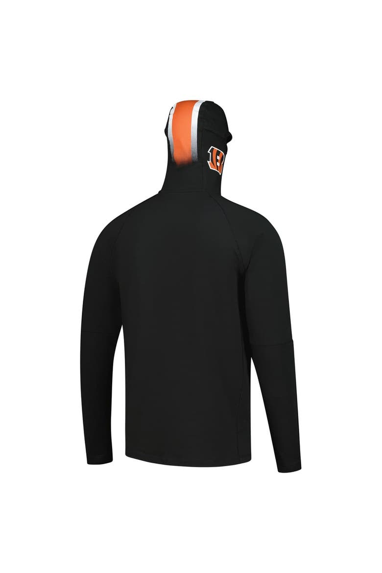 Men's New Era Black Cincinnati Bengals Functional Fandom Balaclava Helmet Stripe Tri-Blend Hoodie, Alternate, color, Black