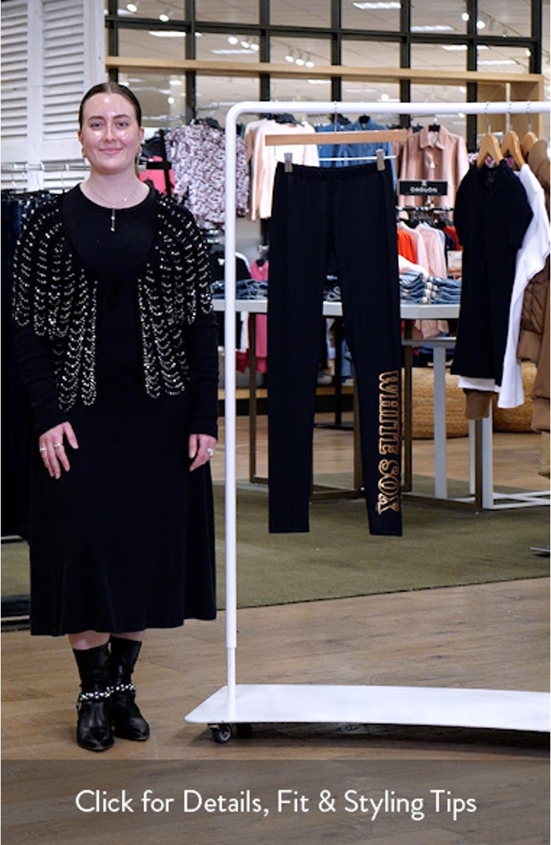 Women's G-III 4Her by Carl Banks Black Chicago White Sox Stadium Leggings, sales video thumbnail