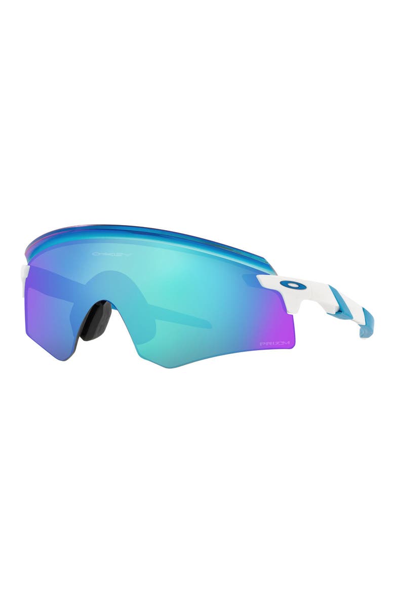 Encoder 136mm Prizm™ Rimless Wrap Shield Sunglasses, Alternate, color, POLISHED WHITE/ PRIZM SAPPHIRE