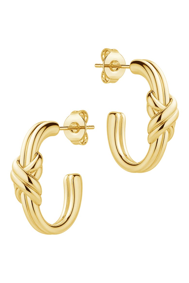 Bold Crossover Hoop Earrings, Alternate, color, GOLD