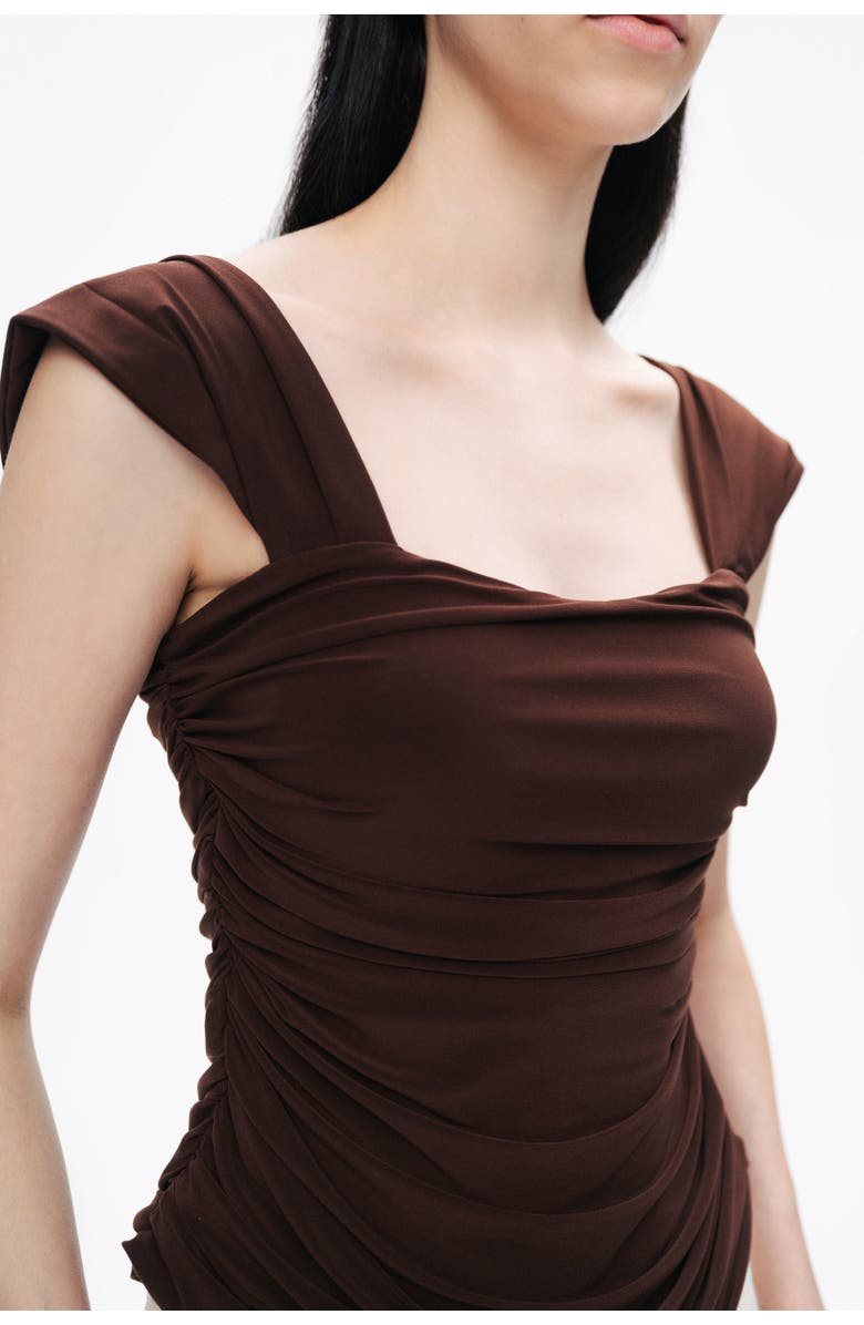 Nocturne Thick Strap Draped Detail Blouse, Alternate, color, 