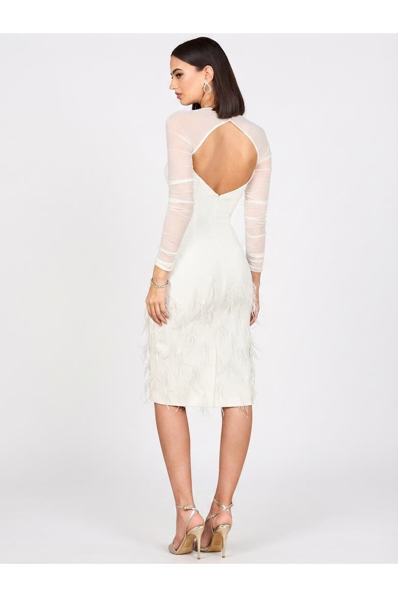Beaded Faux-Wrap V-Neck Bridal Gown, Alternate, color, Ivory