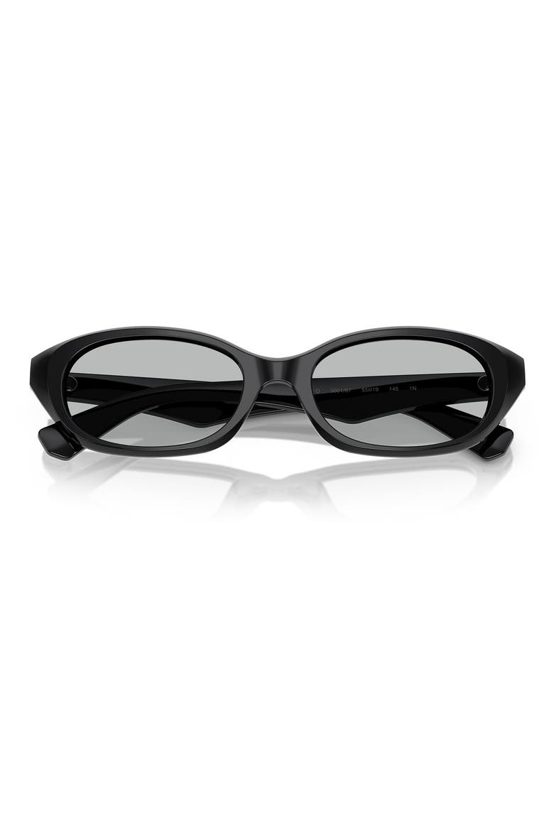 55mm Oval Sunglasses, Alternate, color, BLACK