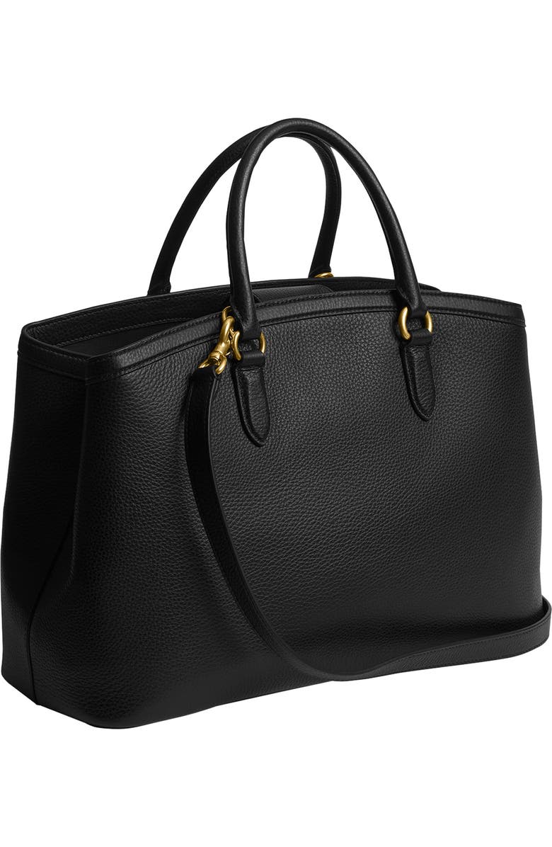 COACH Refined Pebble Leather Tote, Alternate, color, Black