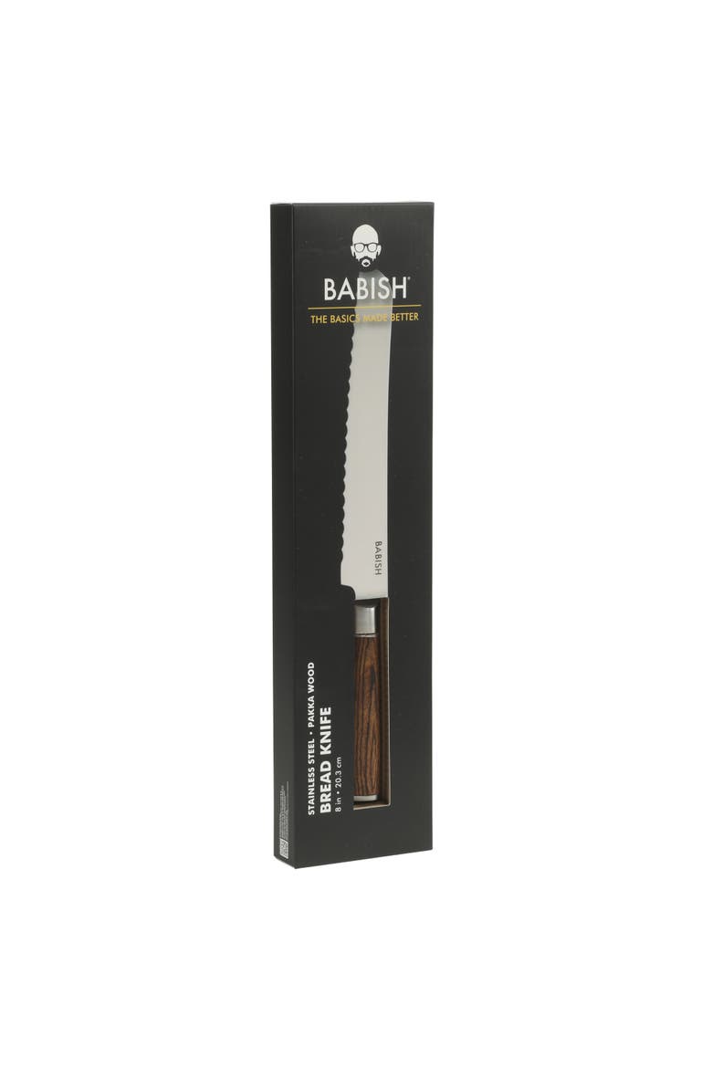 Bread Knife High Carbon 1.4116 German Steel Serrated Knife with Pakka Wood Handle, Alternate, color, Dark Brown