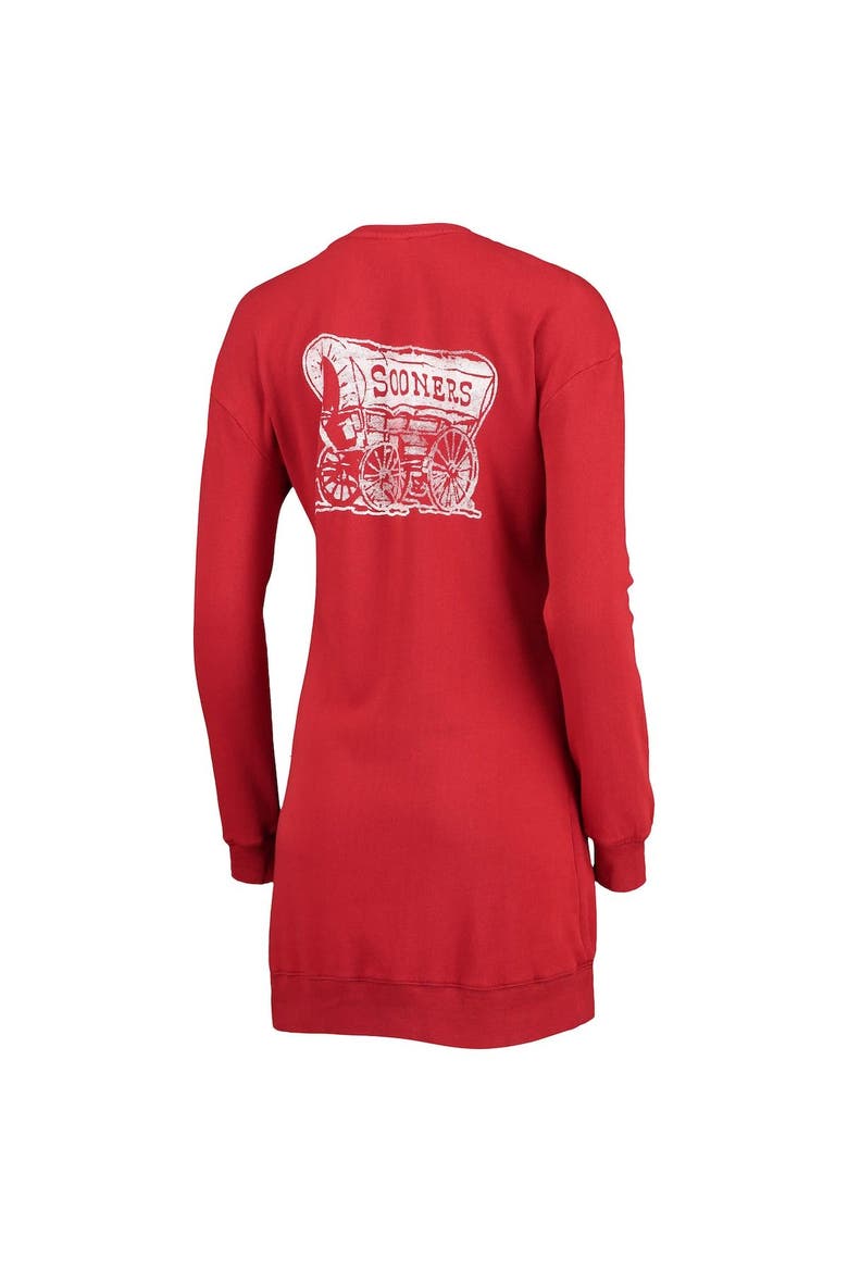 Women's Gameday Couture Crimson Oklahoma Sooners 2-Hit Sweatshirt Dress, Alternate, color, Crimson
