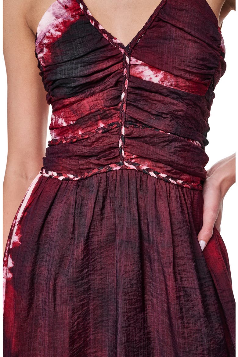Braided Print Voile Midi Dress, Alternate, color, FIREWORK TIEDYE