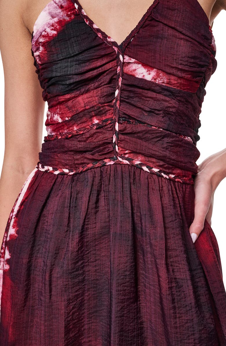DKNY Braided Print Voile Midi Dress, Alternate, color, Firework Tiedye