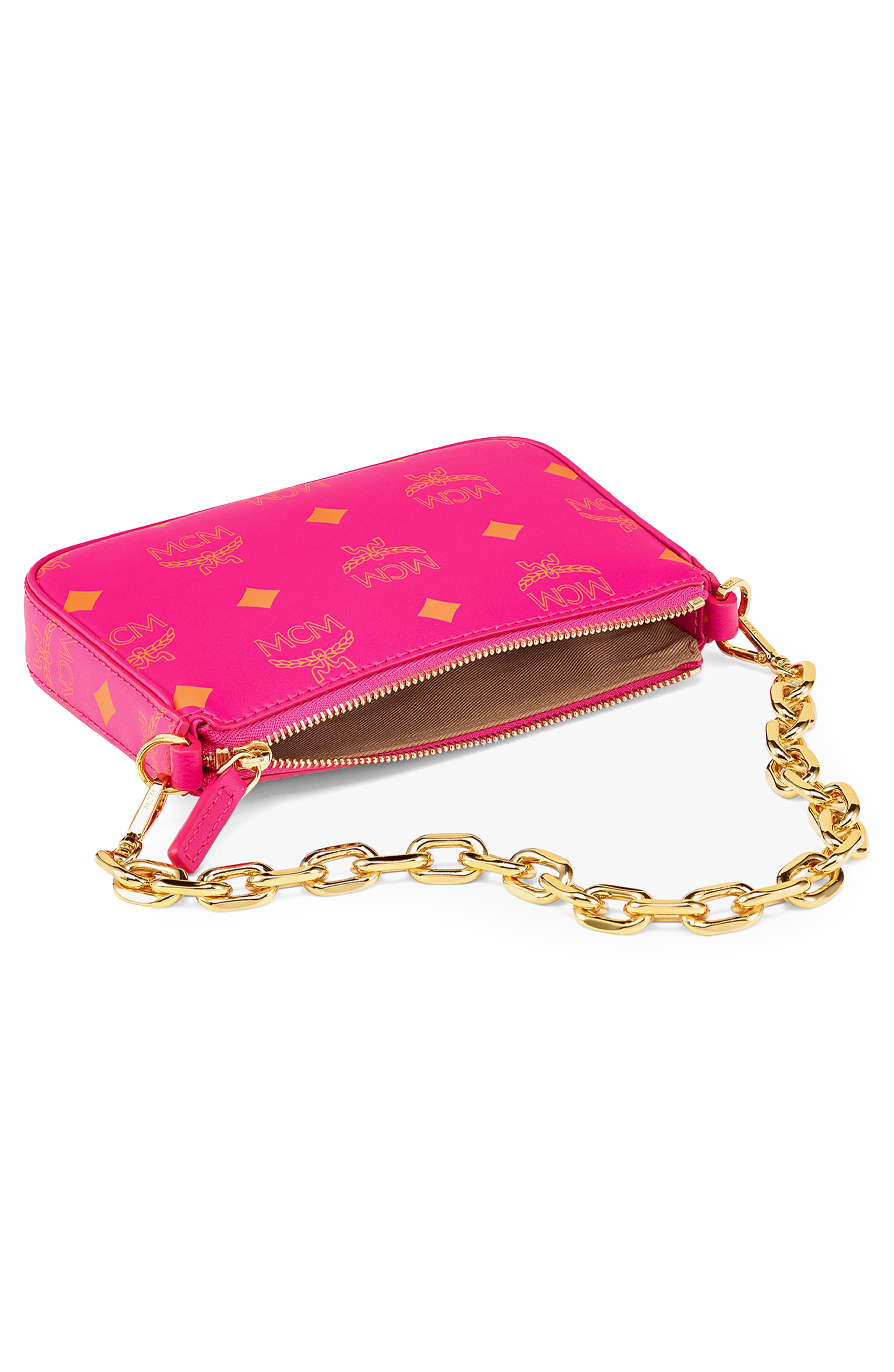 Mini Color Splash Logo Shoulder Bag, Alternate, color, FUCHSIA PINK