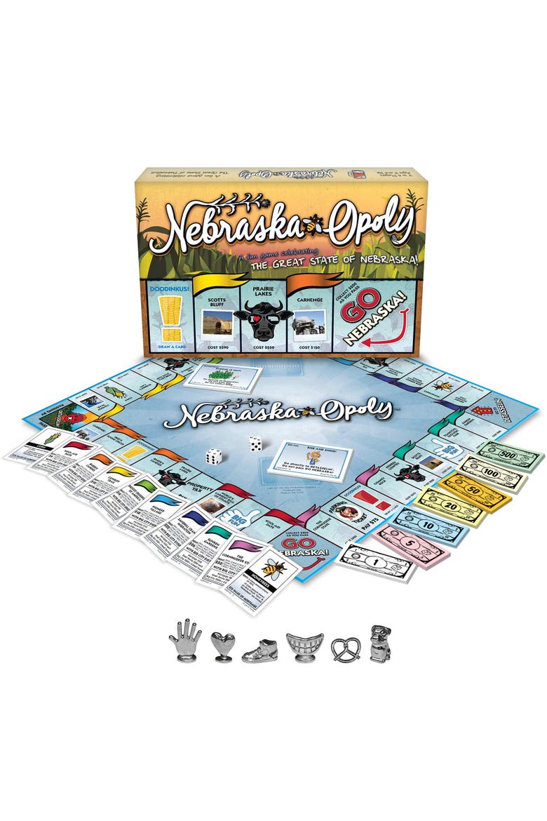Nebraska Opoly Board Game, Alternate, color, Multicolored