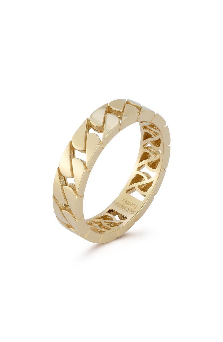 Ember Fine Jewelry Curb Chain Band Ring, Alternate, color, Gold
