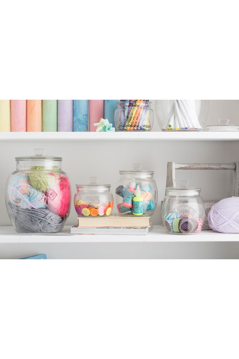 Universal Glass Storage Jar with Wooden Lid and Silicone Seal, Alternate, color, 5.1 in