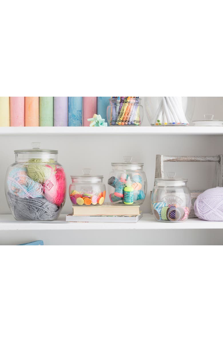 Kilner Universal Glass Storage Jar with Wooden Lid and Silicone Seal, Alternate, color, 5.1 In