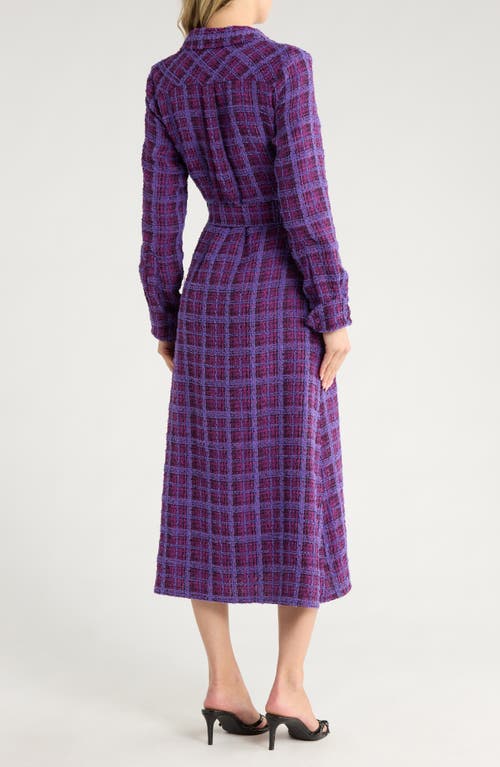 Area Stars Dela Long Sleeve Tweed Shirtdress In Purple