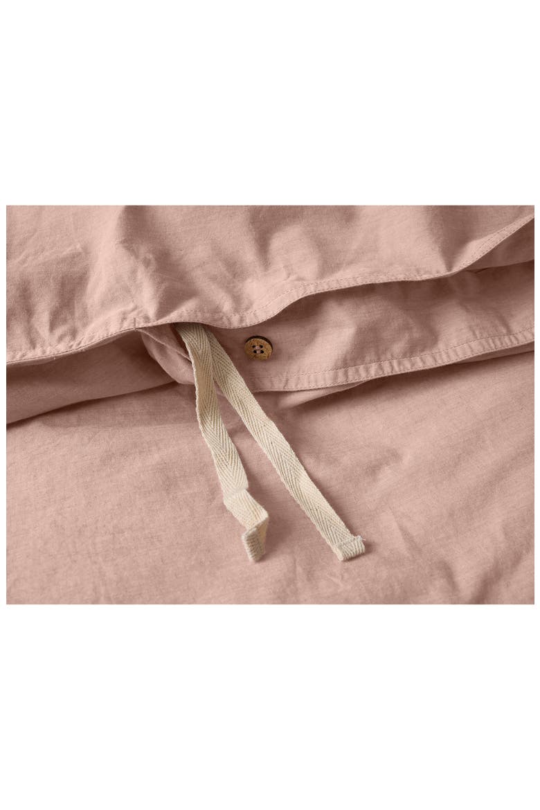 Crinkled Organic Cotton Percale Duvet Cover, Alternate, color, PRALINE CHAMBRAY