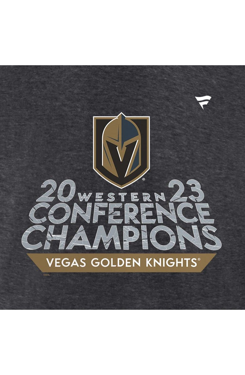 FANATICS Men's Fanatics Branded  Heather Charcoal Vegas Golden Knights 2023 Western Conference Champions Locker Room Pullover Hoodie, Alternate, color, 