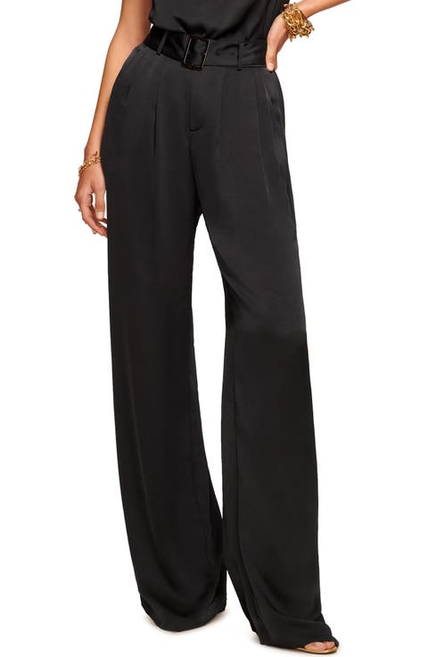 Amaya Belted Satin Pants